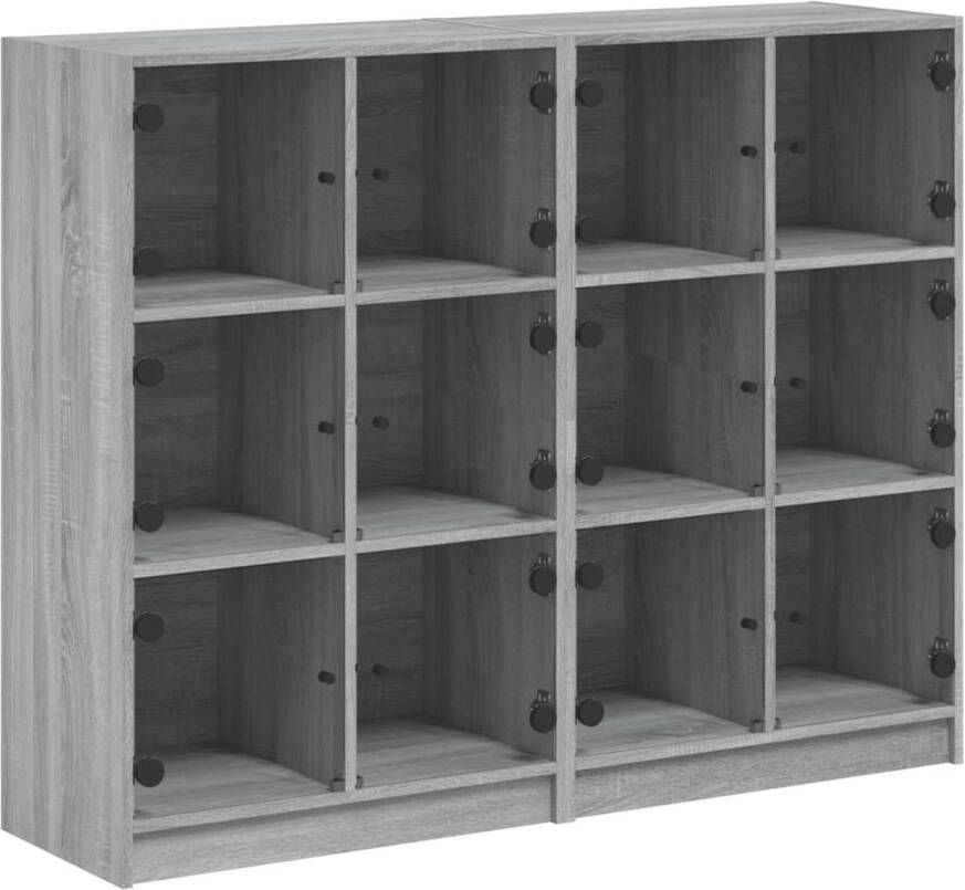 VidaXL Boekenkast met deuren 136x37x109 cm hout grijs sonoma eiken