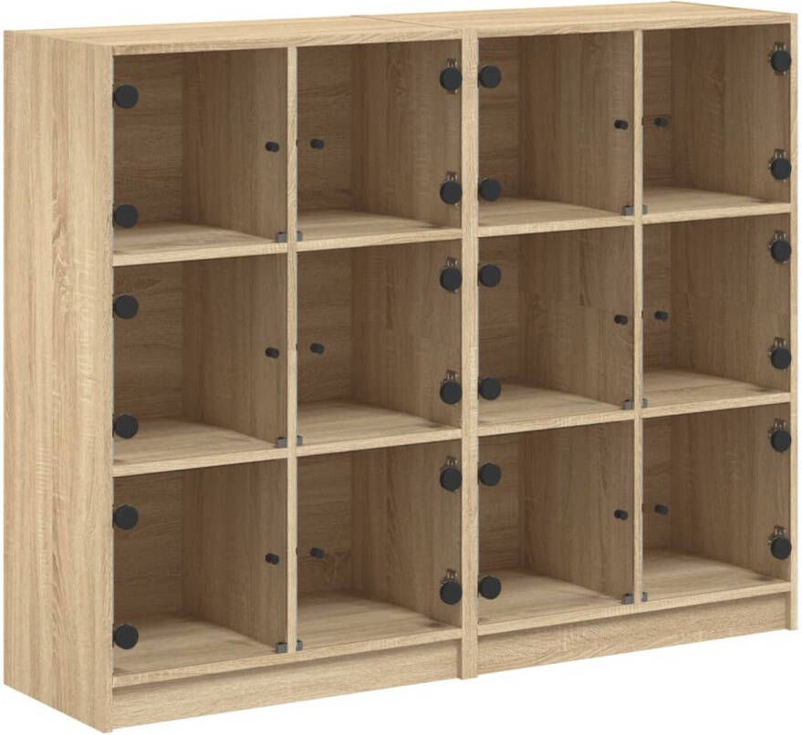 VidaXL Boekenkast met deuren 136x37x109 cm hout sonoma eikenkleurig