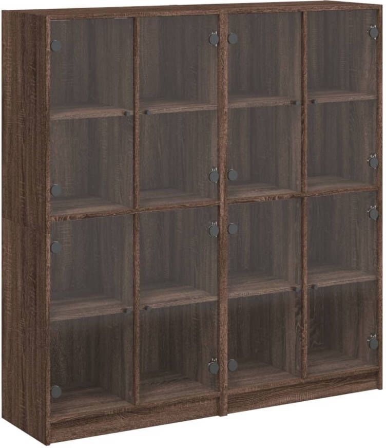 VidaXL Boekenkast met deuren 136x37x142 cm hout bruin eikenkleur