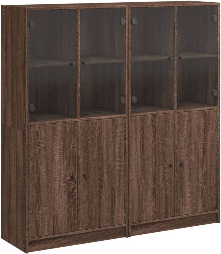 VidaXL Boekenkast met deuren 136x37x142 cm hout bruin eikenkleur