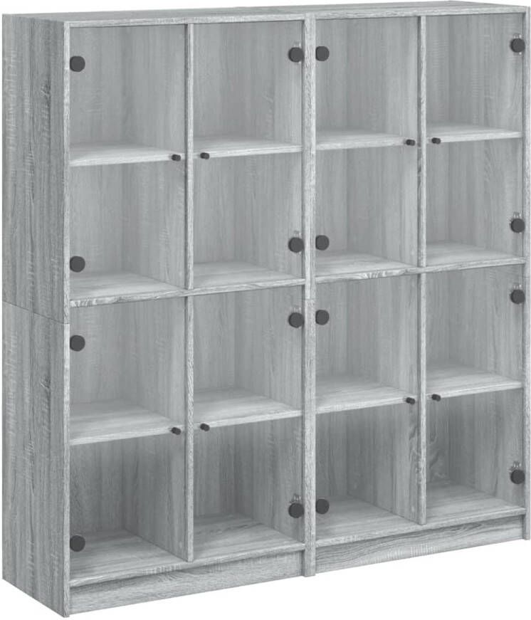 VidaXL Boekenkast met deuren 136x37x142 cm hout grijs sonoma eiken