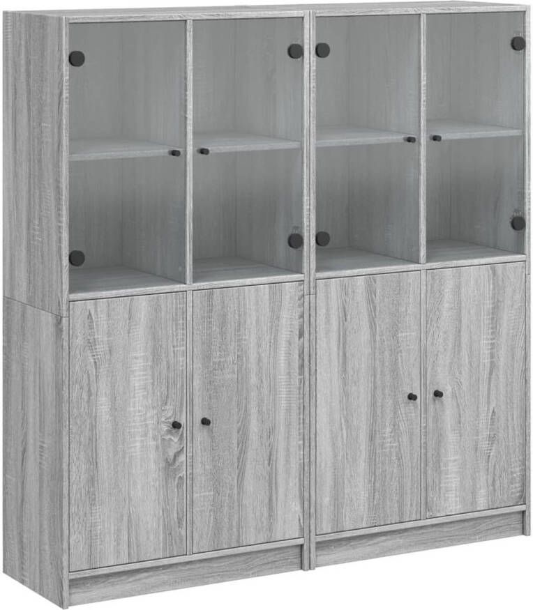 VidaXL Boekenkast met deuren 136x37x142 cm hout grijs sonoma eiken