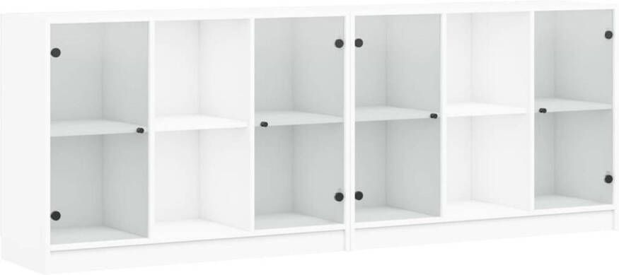 VidaXL Boekenkast met deuren 204x37x75 cm bewerkt hout wit