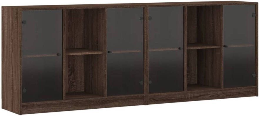 VidaXL Boekenkast met deuren 204x37x75 cm hout bruin eikenkleur