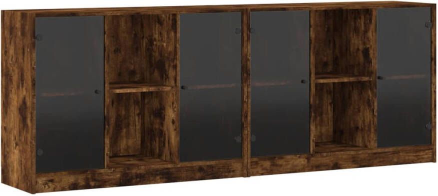 VidaXL Boekenkast met deuren 204x37x75 cm hout gerookt eikenkleurig