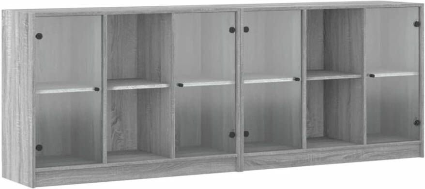 VidaXL Boekenkast met deuren 204x37x75 cm hout grijs sonoma eikenkleur