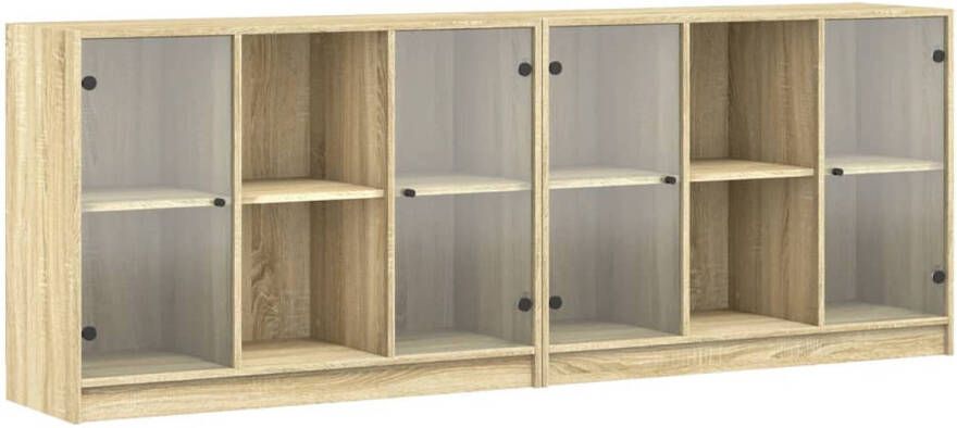 VidaXL Boekenkast met deuren 204x37x75 cm hout sonoma eikenkleurig