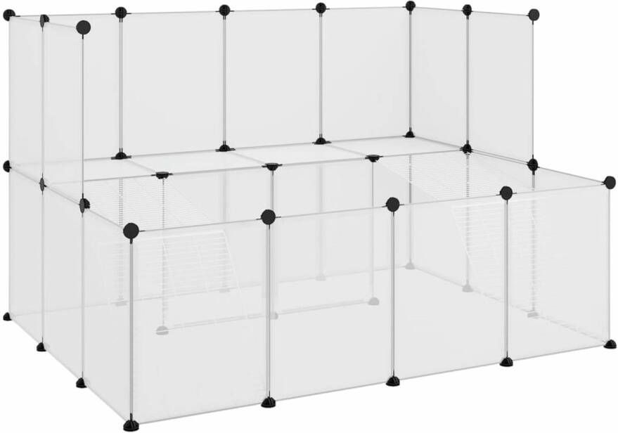 VidaXL Dierenhok klein 143x107x93 cm polypropeen en staal transparant