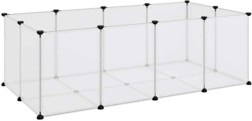 VidaXL Dierenhok klein 144x74x46 5 cm polypropeen en staal transparant