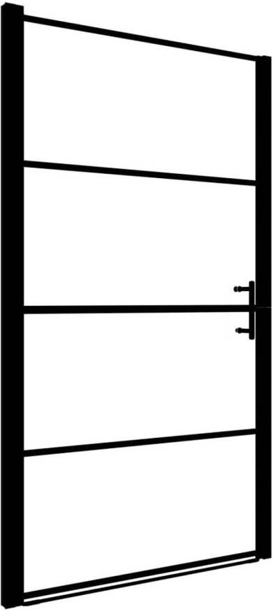 VidaXL Douchedeur 91x195 cm gehard glas zwart