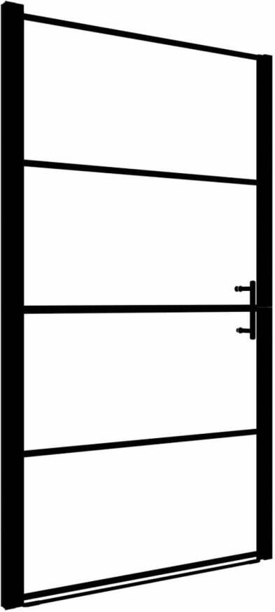 VidaXL Douchedeur mat 91x195 cm gehard glas zwart