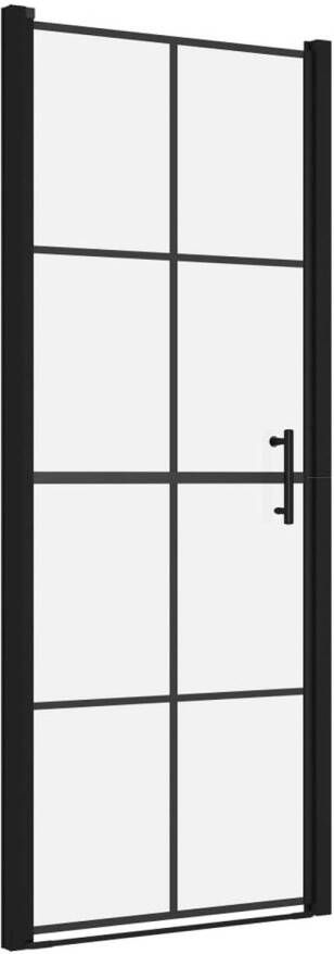 VidaXL Douchedeuren 81x195 cm gehard glas zwart