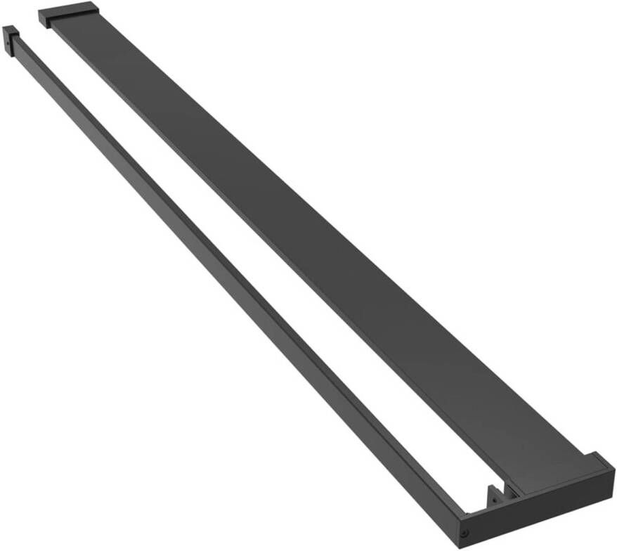 VidaXL Doucheschap voor inloopdouchewand 118 cm aluminium zwart