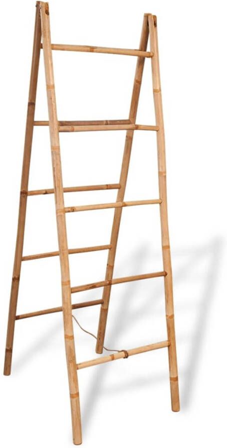 VidaXL Dubbele handdoekenladder met 5 tredes 50x160 cm bamboe