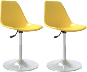 VidaXL Eetkamerstoelen Draaibaar 2 St Pp Geel