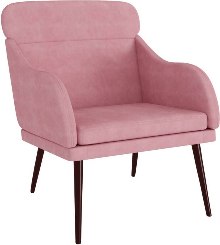 VidaXL Fauteuil 63x76x80 cm fluweel roze