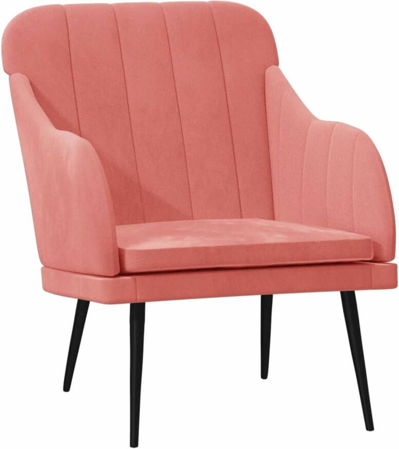 VidaXL Fauteuil 63x76x80 cm fluweel roze