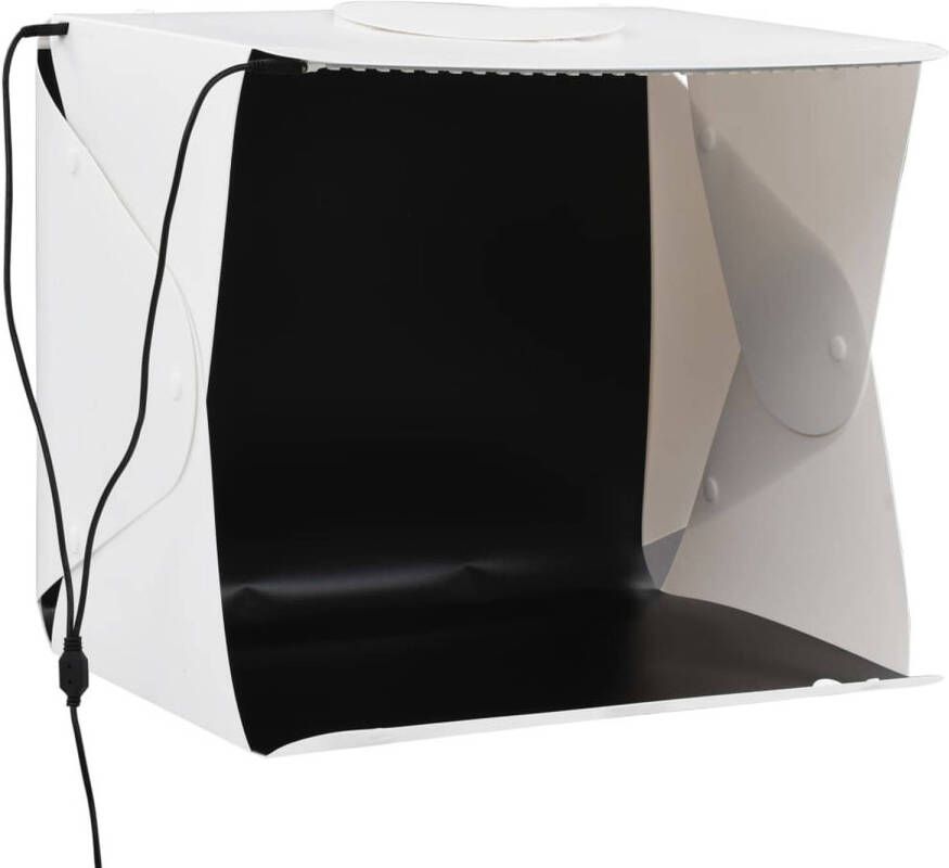 VidaXL Foto-opnamebox met LED inklapbaar 40x34x37 cm kunststof wit
