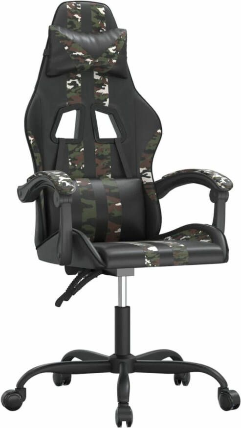 VidaXL Gamestoel kunstleer zwart en camouflage