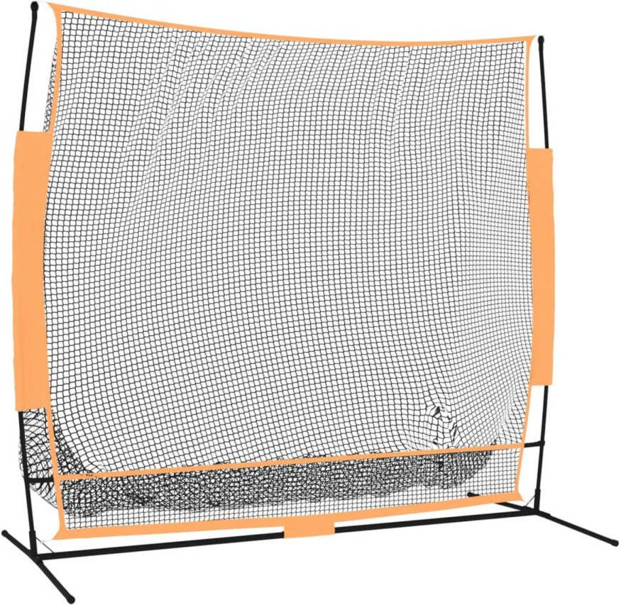 VidaXL Golftrainingsnet 215x107x216 cm polyester zwart en oranje