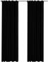 VidaXL Gordijnen linnen-look verduisterend haken 2 st 140x245 cm zwart VDXL_321158 - Thumbnail 2