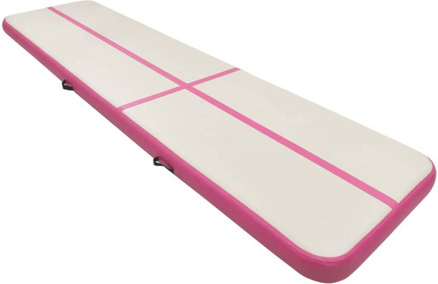 VidaXL Gymnastiekmat met pomp opblaasbaar 600x100x20 cm PVC roze