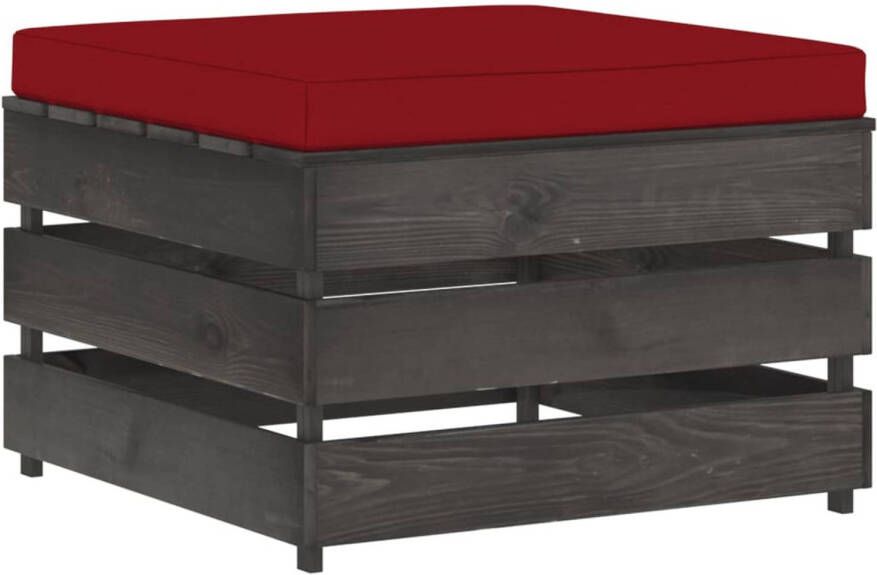 VidaXL -Hocker-sectioneel-met-kussen-grijs-geïmpregneerd-hout