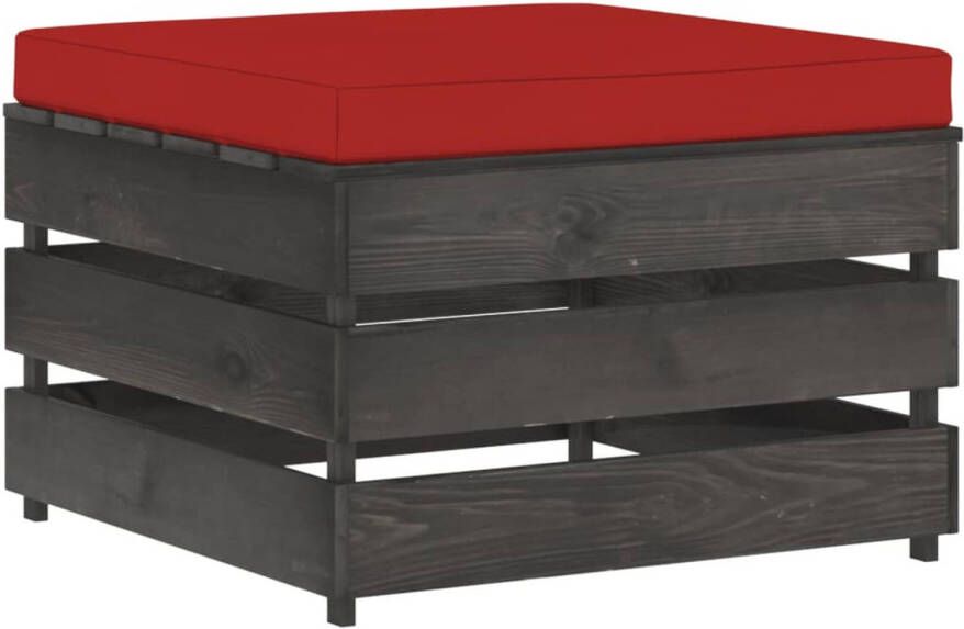 VidaXL -Hocker-sectioneel-met-kussen-grijs-geïmpregneerd-hout