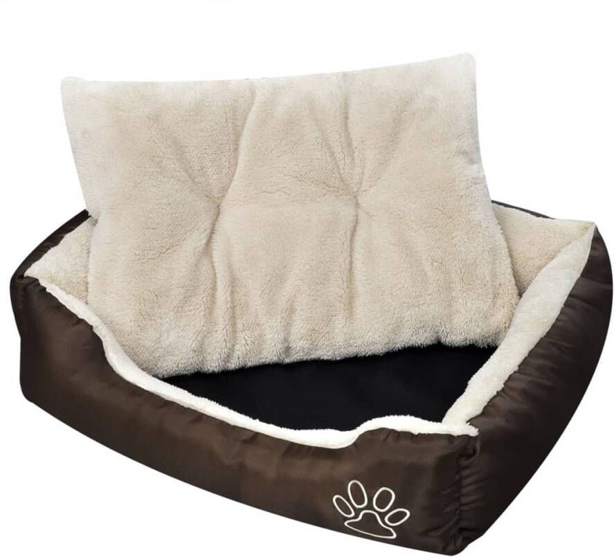 VIDAXL hondenbed bruin en beige XXL 110x80x21cm