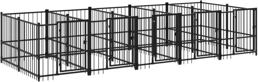 VIDAXL Hondenkennel Zwart 485 X 193.5 X 100 Cm Kennel