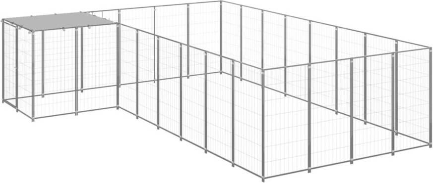 VIDAXL Hondenkennel Zilver 10.89 M² Puppyverblijf