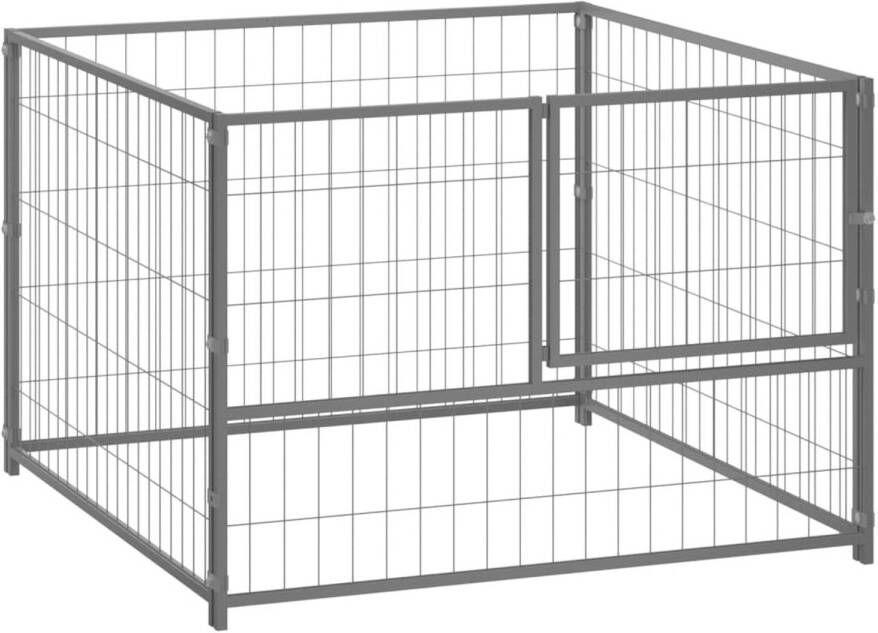 VIDAXL Hondenkennel Zilver 100 X 100 X 70 Cm Puppyverblijf