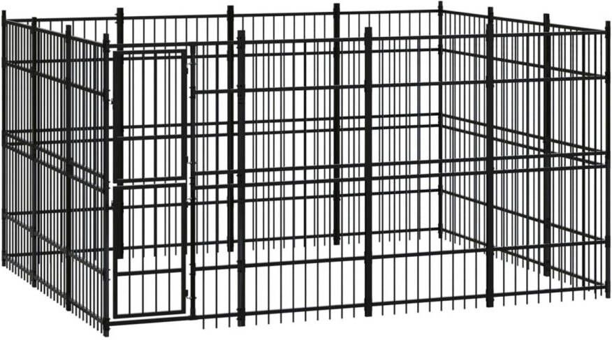 VIDAXL Hondenkennel Zwart 384 X 288 X 200 Cm Kennel