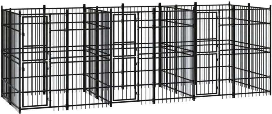 VIDAXL Hondenkennel Zwart 576 X 192 X 200 Cm Kennel