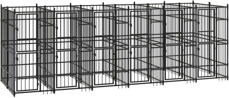 VIDAXL Hondenkennel Zwart 576 X 192 X 200 Cm Kennel