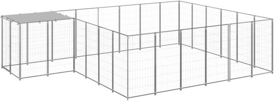 VIDAXL Hondenkennel Zilver 12.1 M² Puppyverblijf