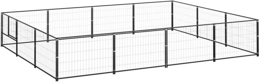 VIDAXL Hondenkennel Zwart 400 X 300 X 70 Cm Puppyverblijf