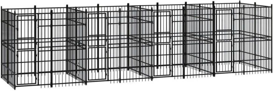 VIDAXL Hondenkennel Zwart 768 X 192 X 200 Cm Kennel