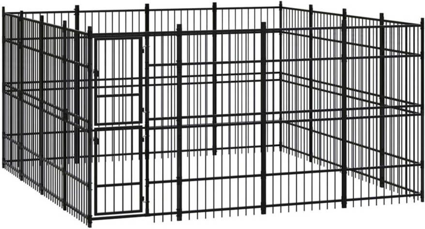 VIDAXL Hondenkennel Zwart 384 X 384 X 200 Cm Kennel