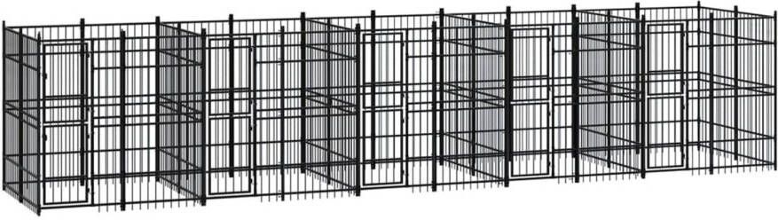 VIDAXL Hondenkennel Zwart 960 X 192 X 200 Cm Kennel