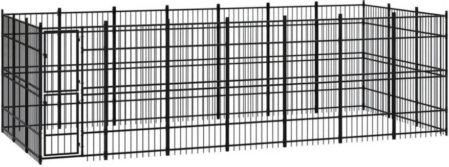 VIDAXL Hondenkennel Zwart 672 X 288 X 200 Cm Kennel