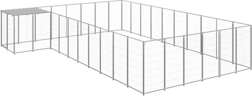 VIDAXL Hondenkennel Zilver 19.36 M² Puppyverblijf