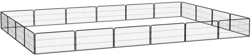 VidaXL Hondenkennel 20 panelen 100x50 cm gepoedercoat staal zwart