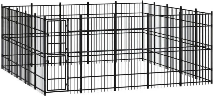 VIDAXL Hondenkennel Zwart 480 X 480 X 200 Cm Kennel