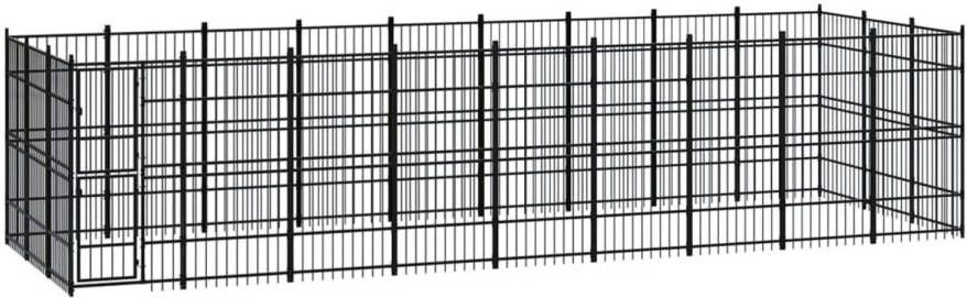 VIDAXL Hondenkennel Zwart 864 X 288 X 200 Cm Kennel