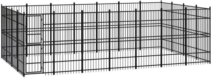 VIDAXL Hondenkennel Zwart 672 X 384 X 200 Cm Kennel