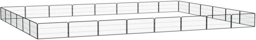 VidaXL Hondenkennel 28 panelen 100x50 cm gepoedercoat staal zwart