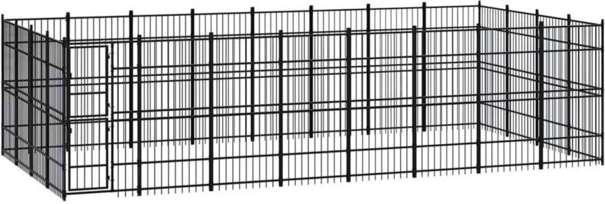 VIDAXL Hondenkennel Zwart 768 X 384 X 200 Cm Kennel