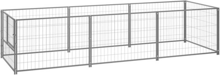 VIDAXL Hondenkennel Zilver 300 X 100 X 70 Cm Puppyverblijf