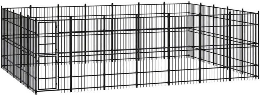 VIDAXL Hondenkennel Zwart 672 X 480 X 200 Cm Kennel